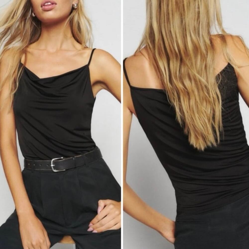 NWT Reformation Emmett Knit Top In Black